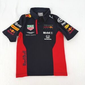 Puma Red Bull Racing Polo Kids 4T Navy Red F1 Aston Martin Team Shirt